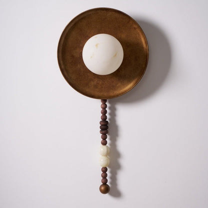 Vintage Bronze LED Wall Sconce with Gemstone Beading