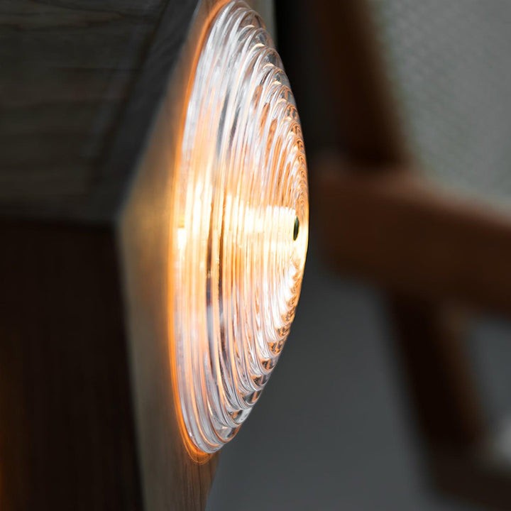 Vintage Camera Tripod Floor Lamp with Glass Shade