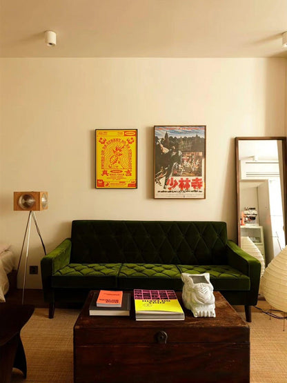 Vintage Camera Tripod Floor Lamp with Glass Shade