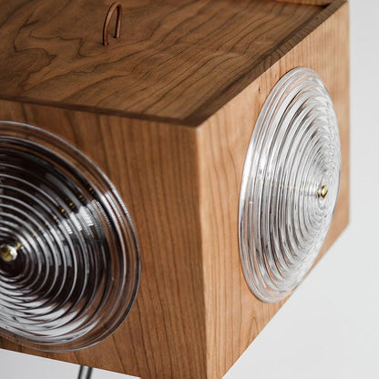 Vintage Camera Tripod Floor Lamp with Glass Shade