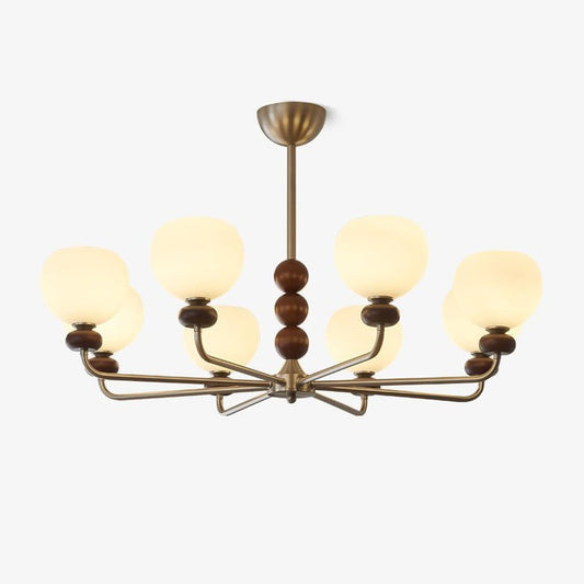 Walnut Orb Modern Ceiling Chandelier