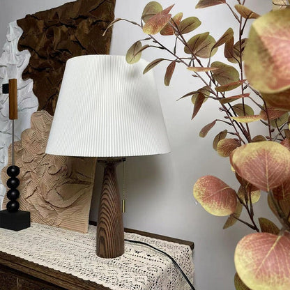 Walnut Wood LED & Edison Minimalist Table Lamp