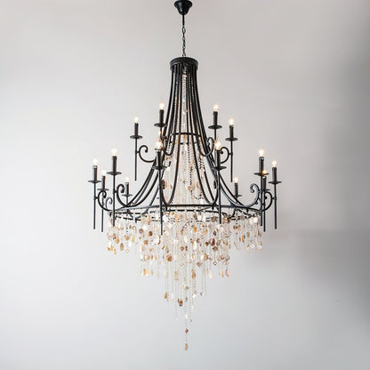 Waterfall Shell & Crystal Chandelier