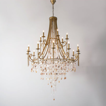 Waterfall Shell & Crystal Chandelier