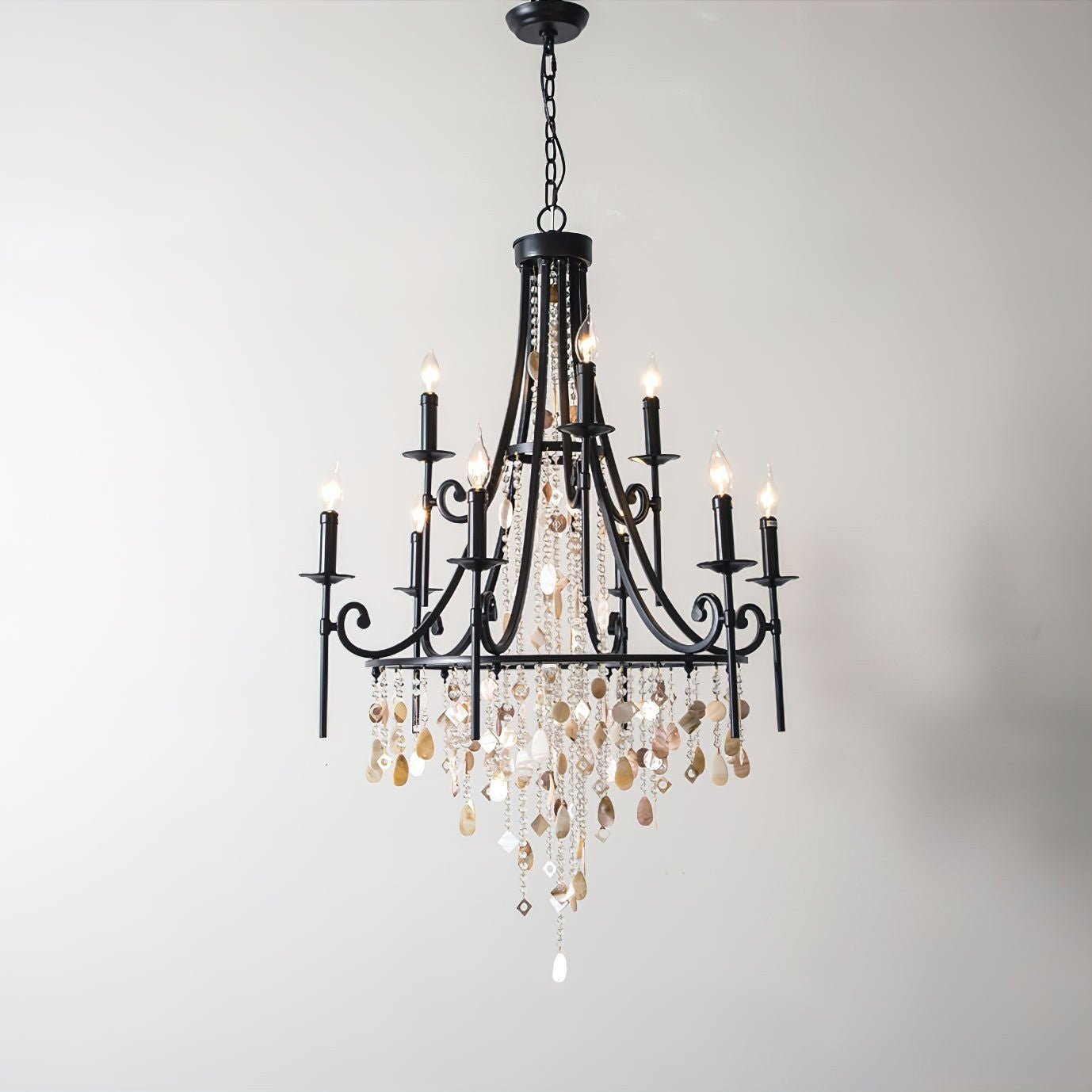 Waterfall Shell & Crystal Chandelier