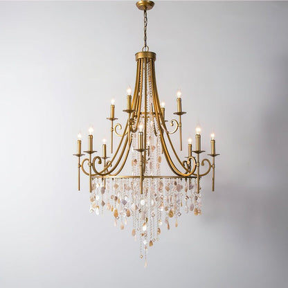 Waterfall Shell & Crystal Chandelier