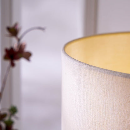 Wave-Textured Marble Table Lamp with Brass Accent