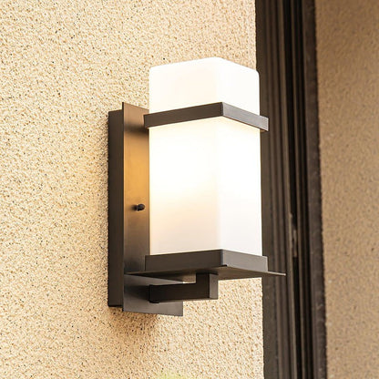 Weatherproof Outdoor Wall Sconce with Glass Shade