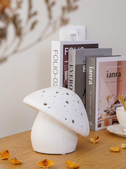 White Ceramic Mushroom LED Table Lamp