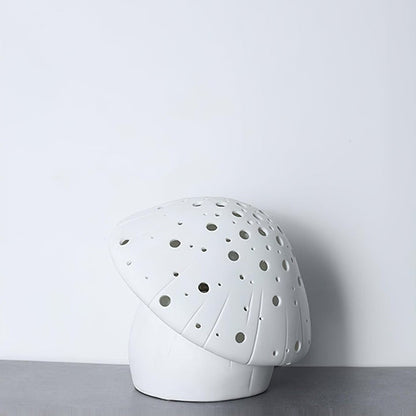 White Ceramic Mushroom LED Table Lamp
