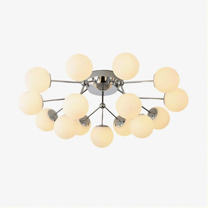 White Glass Orb Cluster Ceiling Light Fixture