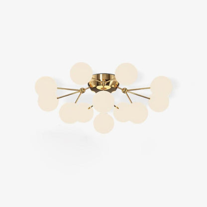 White Glass Orb Cluster Ceiling Light Fixture