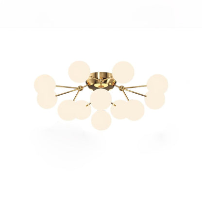 White Glass Orb Cluster Ceiling Light Fixture