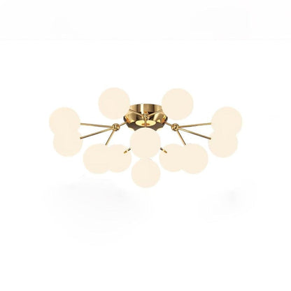 White Glass Orb Cluster Ceiling Light Fixture