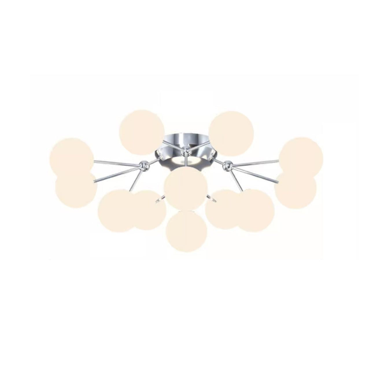 White Glass Orb Cluster Ceiling Light Fixture