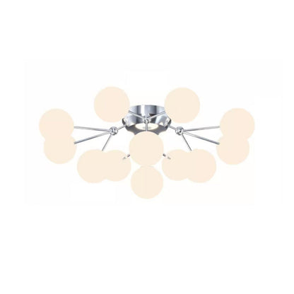White Glass Orb Cluster Ceiling Light Fixture