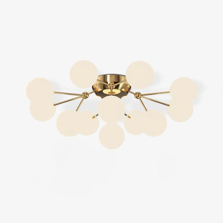 White Glass Orb Cluster Ceiling Light Fixture