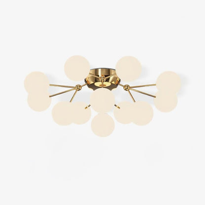 White Glass Orb Cluster Ceiling Light Fixture
