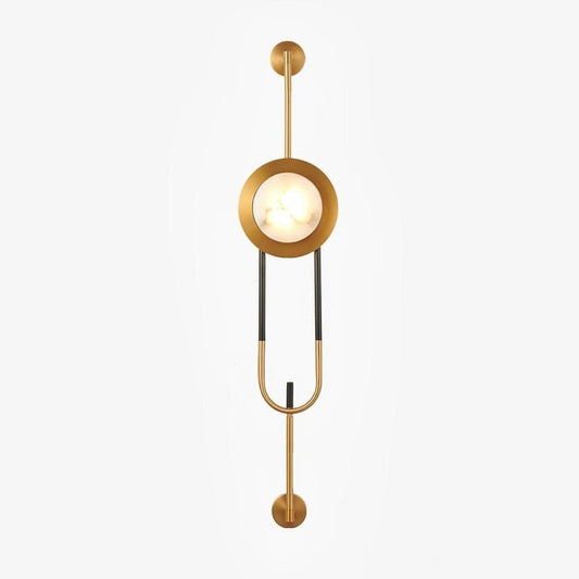White Marble Circular Wall Sconce with Integrated LED