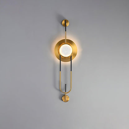 White Marble Circular Wall Sconce with Integrated LED