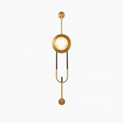 White Marble Circular Wall Sconce with Integrated LED