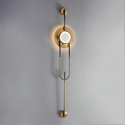 White Marble Circular Wall Sconce with Integrated LED