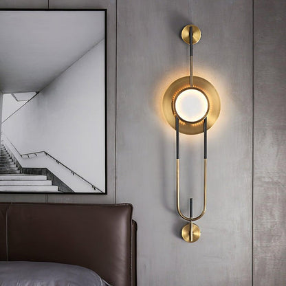 White Marble Circular Wall Sconce with Integrated LED