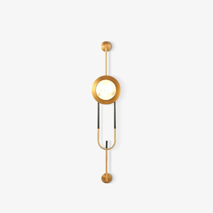 White Marble Circular Wall Sconce with Integrated LED