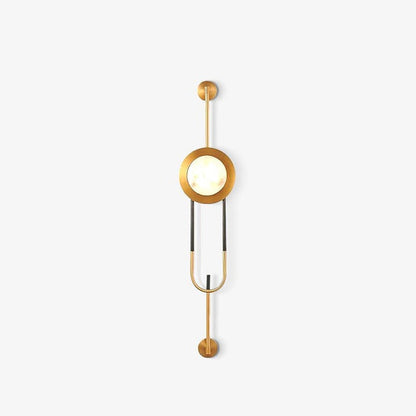 White Marble Circular Wall Sconce with Integrated LED